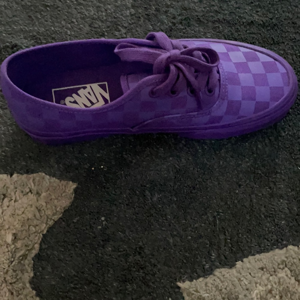 Purple checkered Vans